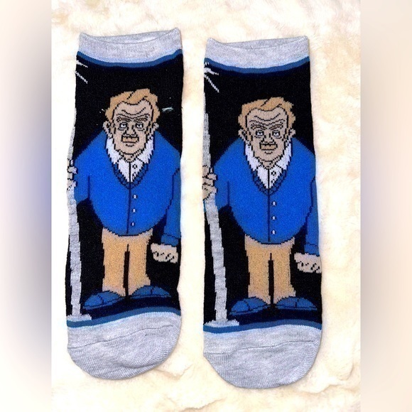 3/$25 Seinfeld Frank Costanza Cartoon TV Show Holiday Xmas Festivus Socks - Picture 1 of 2